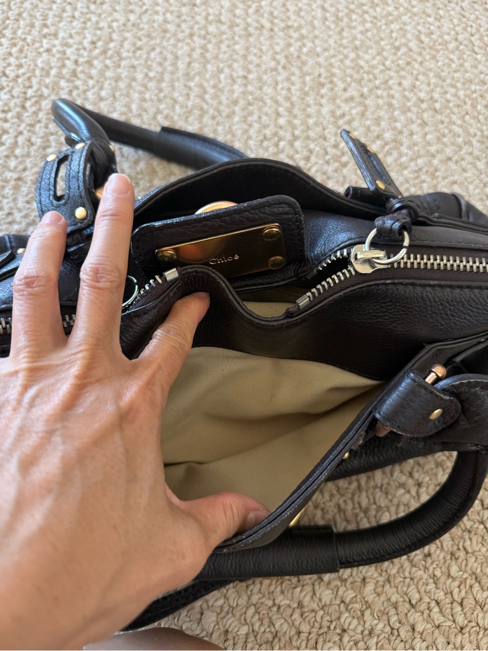 Chloe Paddington Dark Brown Handbag with Gold Hardware - Picture 7 of 12
